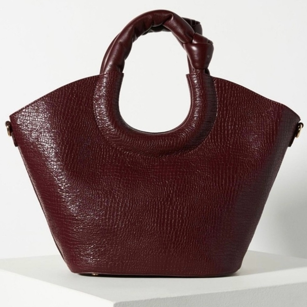 Anthropologie Wine Crossbody Bag with Minimalist Design Vegan